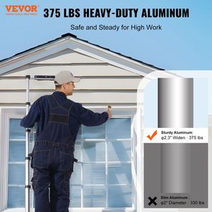 Scala Telescopica in Alluminio Leggera da 8,5 Piedi con Retrazione a Pulsante Singolo, Scala Pieghevole con Capacità di 375 Libbre - Product Image 2