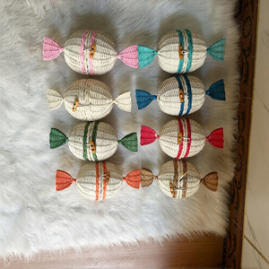 ตะกร้าสานไม้ไผ่ KV NATURAL HOME พร้อมพู่สีชมพูด้านบน ลายธรรมชาติ ของตกแต่งบ้าน ฮานอย ตะกร้าของขวัญรอมฎอน - Product Image 5