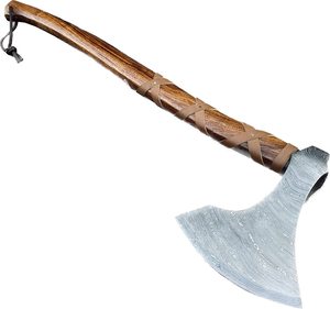 Damascus Steel Outdoor Survival <b>Axe</b> Handmade <b>Wooden</b> Handle Bushcraft Camping Hunting Chopping Hatchet Premium - Product Image 5