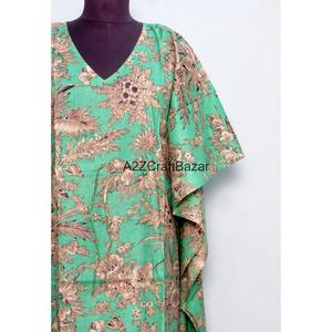 Robe longue moulante vintage indienne à col en V en coton écologique faite à la main pour mamans - Idéale pour la plage ou comme tenue de nuit - Product Image 2