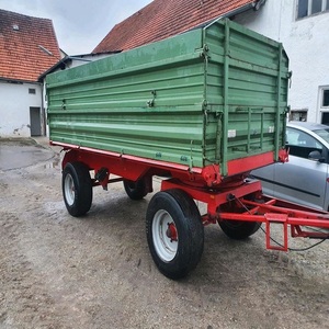 Heavy Duty Farm Trailer forAgricultural <b>Transport</b> Hydraulic Back Dump High Two Axles Four Wheels Tow Bar - Product Image 1