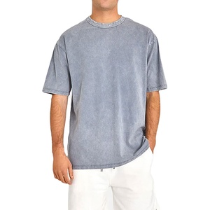 Camisetas Largas de Algodón 100% Personalizadas al por Mayor para Hombre, Estilo Vintage, Lavado Ácido, Tallas Grandes, Ligeras con Logotipo Frontal - Product Image 1