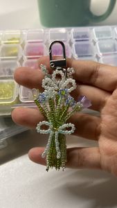 Personalized Style Handmade Embroidery Beaded Keychain Floral Beadwork Decorative <b>Key</b> <b>Ring</b> for <b>Bags</b> Purses Wallets and <b>Keys</b> - Product Image 6