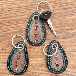 พวงกุญแจหนังแท้สลักลายเองสำหรับเป็นของขวัญธุรกิจ - Product Image 2