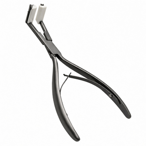 Pince à extensions de cheveux en acier inoxydable conçue avec des coussinets en silicone pour sceller en douceur les pinces d'extension sans endommager les cheveux - Product Image 1