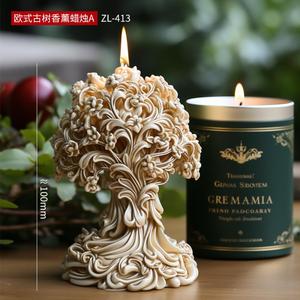 Bougie d'aromathérapie cylindrique en bois ancien, cadeau artisanal, pierre parfumée, bougie personnalisée en usine, moule en silicone - Product Image 6