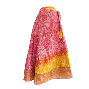 Vintage Silk Saree Magic Wrap <b>Skirts</b> Handmade Silk <b>Reversible</b> Wholesale Dress for Women - Product Image 1