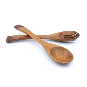 Utensilios de Cocina de Madera Suar de Grado Alimenticio con Incrustaciones de Canela Triturada, Color Marrón Claro, Hermosos Utensilios para Servir y Cocinar, Cucharas Nuevas - Product Image 1