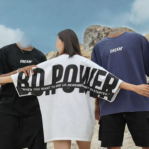 T-shirt surdimensionné personnalisé pour hommes, style streetwear, épaules tombantes, impression sérigraphique, coton - Product Image 1