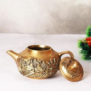 กาน้ำชา & กาต้มน้ำทำมือสไตล์อินเดียแบบดั้งเดิมสไตล์วินเทจของจีนสำหรับเป็นของขวัญ - Product Image 4