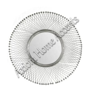 Miroir mural de forme aléatoire Design moderne Axiom Home Accents Cadre en métal rustique fabriqué à la main pour les intérieurs de salon d'entrée - Product Image 4