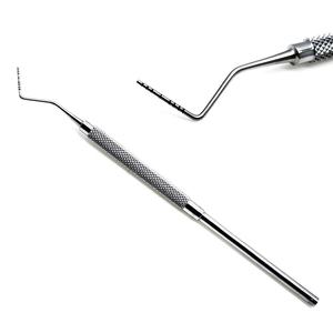 Explorador Dental Plateado con Empuñadura Moleteada, Instrumento Quirúrgico Manual Clase I - Product Image 4