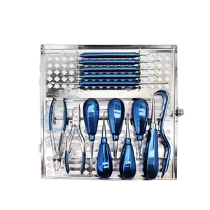 Ensemble d'instruments chirurgicaux dentaires personnalisables haut de gamme, écologiques, en acier inoxydable, avec poignée moletée, outils manuels, argent, classe I - Product Image 3