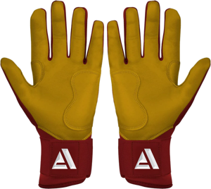 Premium Leather Customizable Baseball Batting <b>Gloves</b> premium leather maroon color Closure <b>type</b> hook and loop - Product Image 2