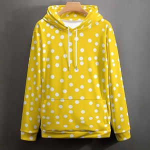 Custom Polka <b>Dot</b> Hoodie 100% Cotton 360GSM Hooded Casual Sporty Breathable Soft Anti Wrinkle <b>Eco</b> Friendly Women Pullover Hoodie - Product Image 4