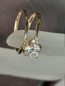 IGI/GIA Lab Grown Cut Diamond Vintage 14K Anillo de boda/compromiso amarillo Unisex Oro blanco fino para fiesta de aniversario-Worthy - Product Image 4
