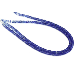 Perles plates en quartz bleu, forme rondelle, 5-6 mm |   Perles d'espacement en pierres précieuses de couleur bleu bio |   Fournitures de fabrication de bijoux en rondelles lisses - Product Image 4