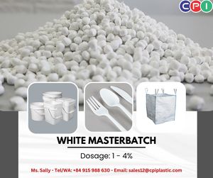 Color <b>White</b> Masterbatch TiO2 PP/PE/ABS/PA/PS/PVC ISO Certified <b>Small</b> Granules LDPE+LLDPE Carrier 25kg/<b>bag</b> CPI Vietnam Usage - Product Image 1