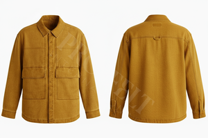 Autumn Outerwear Casual Dress Shirts <b>Jacket</b> Cotton Work Long Sleeve Button Front Pocket Utility Shirt 100% Cotton Dress Shirts - Product Image 5