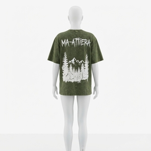 Men's Green Graphic <b>T</b> <b>Shirt</b> Short Sleeve <b>Mountain</b> Print Casual Streetwear Apparel Wholesale Supplier - Product Image 1