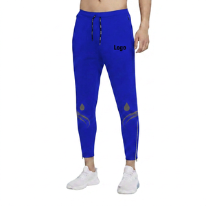 Pantalon de jogging noir pour homme, taille élastique, cordon de serrage, bande latérale, décontracté, fitness, logo sur la jambe droite, respirant, pour l'automne - Product Image 1