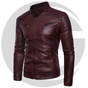 Nouvelle veste en cuir décontractée grande taille avec fermeture éclair, finition teinte et lavée, col montant personnalisé pour l'hiver - Service OEM - Product Image 1