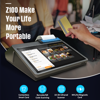 Terminal de paiement professionnel Android Z100 POS avec caisse enregistreuse à double affichage Imprimante intégrée Paiement NFC Impression à grande vitesse