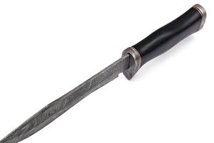 Couteau utilitaire de style Bowie en acier Damas à motif personnalisé, couteau à lame fixe fait main pour le camping en plein air, OEM ODM en gros - Product Image 4