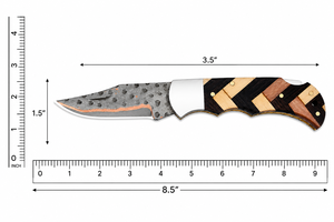 Outil utilitaire pliable en acier au carbone, réglable, design ergonomique, compact, pour le camping en plein air, la randonnée, fait main, forgé à la main, en cuir - Product Image 2
