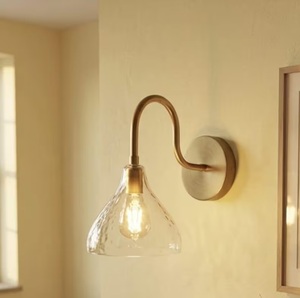 Applique murale moderne en laiton avec abat-jour en verre, luminaire d'intérieur, design amovible pour chambre à coucher et décoration intérieure - Product Image 2