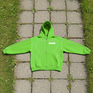 Sweat-shirt pour homme avec logo personnalisé, design élégant, en tissu French Terry de haute qualité, impression 3D en relief, détails de passepoil, sweat-shirt à capuche - Product Image 4