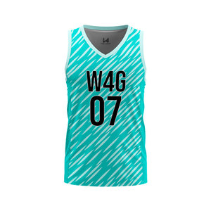 เสื้อบาสเก็ตบอลผู้ใหญ่แบบสั่งทำพิเศษ ไซส์ใหญ่ ระบายอากาศได้ดี ซับเหงื่อ พิมพ์โลโก้ด้านหน้า ผ้าโพลีเอสเตอร์ 100% คอวี ผ้าตาข่าย - Product Image 2