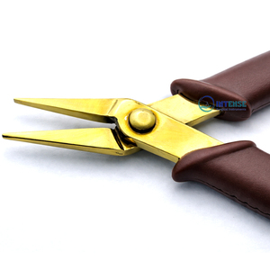 Outils de fabrication de bijoux, 2 pinces à bec effilé et coupe-fils, ensemble durable en acier au carbone avec poignée bleue pour bricolage et réparation - Product Image 2