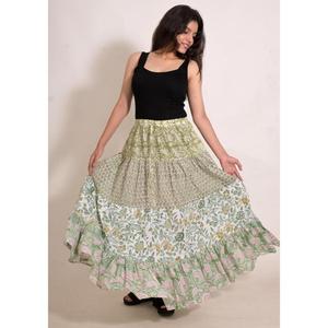 Cotton Bohemian Maxi <b>Skirt</b> Handmade Indian <b>Skirt</b> Printed <b>Long</b> <b>Summer</b> Casual Travel Wear - Product Image 4