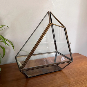 Small Golden Cube With Lid Glass Led Light Grow Terrarium for Plant Wedding Home Decoration Planter Crafts Flower Pots Terrarium - Product Image 1