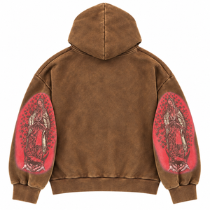 Sweat-shirt à capuche surdimensionné personnalisé pour homme, couleurs personnalisables, coton French Terry 420g, délavage acide, impression numérique, streetwear uni - Product Image 2