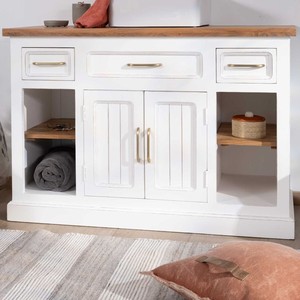 Vandana Royal Value acacia wood <b>vanity</b> unit Trégastel 120 cm - Product Image 3