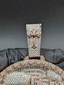 จี้เพชรโมอิสซาไนต์ VVS แบบ Iced Out สไตล์ฮิปฮอป จี้ตัวอักษรสั่งทำได้ จี้เงินแท้ 925 เครื่องประดับแร็ปเปอร์ จี้ทรงกลม - Product Image 5