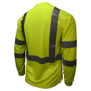 Chemise de sécurité à manches longues à haute visibilité réfléchissante en polyester avec impression UV respirante pour les travailleurs industriels - Product Image 4
