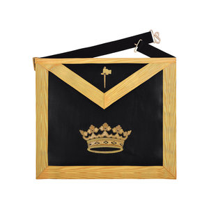Delantal Masónico Personalizado Grand Tiler of Solomon, Tela Negra Premium, Ribete Dorado, Bordado de Corona, Regalia Fraternal para Logia, Venta al por Mayor - Product Image 1