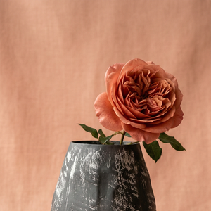 Dark Distressed Metal Flower <b>Vase</b> Modern Textured Handcrafted Tabletop Decorative <b>Unique</b> Artistic Home Display Accent Piece - Product Image 5