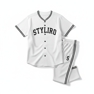 White Unisex Cotton Sweatshirt And Pants Set With Embroidered S Logo Striped Side Panels <b>Elastic</b> Waist Drawstring Closure - Product Image 1