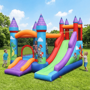 Château Gonflable Commercial Géant avec Toboggan et Aire <span class=keywords><strong>de</strong></span> Jeu Extérieure <span class=keywords><strong>pour</strong></span> Enfants – Idéal <span class=keywords><strong>pour</strong></span> la <span class=keywords><strong>Location</strong></span> d'Événements - Product Image 6