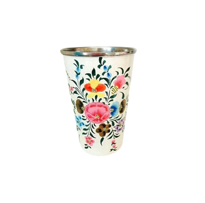 Elegant Stainless Steel Tumbler With Floral Pattern Hand-Made Bohemian Design For Home Hotels Party Use <b>Water</b> Glass On Sale - Product Image 5