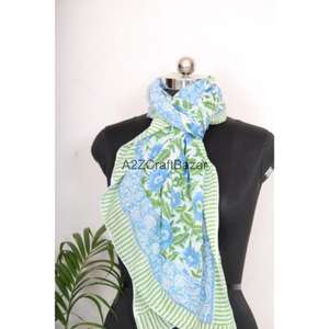 Wholesale 100% Cotton Digital Print Argyle & <b>Floral</b> <b>Scarf</b> for Women-Soft Breathable Skin-Friendly Daily Wear - Product Image 5