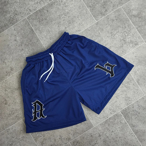 Short en maille double couche Basketball Hommes Basketball de haute qualité Logo personnalisé Sportswear Short de qualité supérieure pour hommes vêtements de plage - Product Image 5