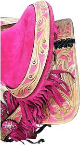 Selle Western BarrelBrown Wolfstone en cuir et acier inoxydable, arbre en plastique durable, quincaillerie nickelée, ajustement confortable pour - Product Image 6