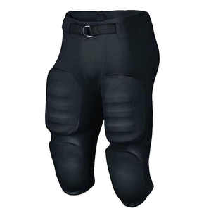 American Football Uniform Green Jersey With Number 24 And Black <b>Padded</b> <b>Pants</b> V Neck Short Sleeve Mesh Material - Product Image 5