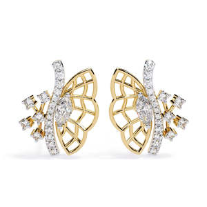 Pendientes de Diamantes Cultivados en Laboratorio en Oro Amarillo para Mujer, Corte Brillante, Clásicos para Boda, Chapados en Oro de 14k-22k, Joyería JEWELLERY PLANET - Product Image 3