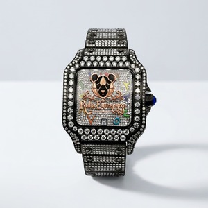 Reloj de Lujo Hip Hop con Diamantes Cuadrados, Correa de Acero Inoxidable, Reloj de Cuarzo Analógico para Hombre - Product Image 5